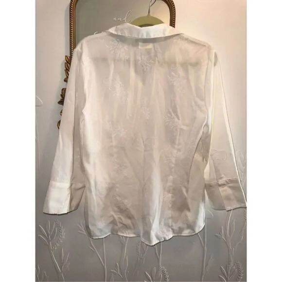 PENMANS VINTAGE White‎ Blouse with Floral Design - Picture 5 of 7